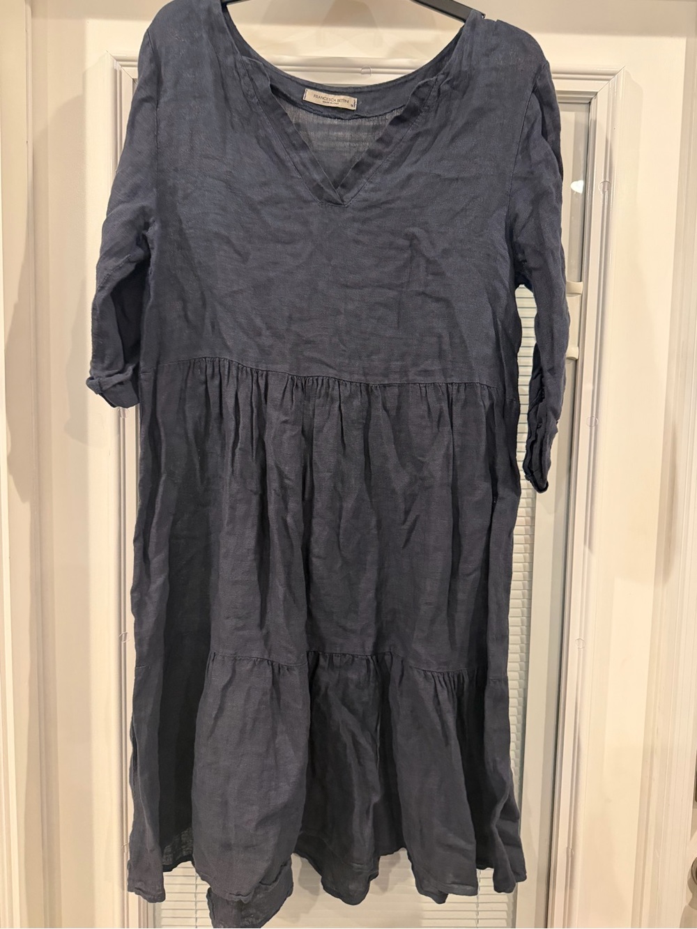 Francesca Bettini Made in Italy Tiered Dress in Navy